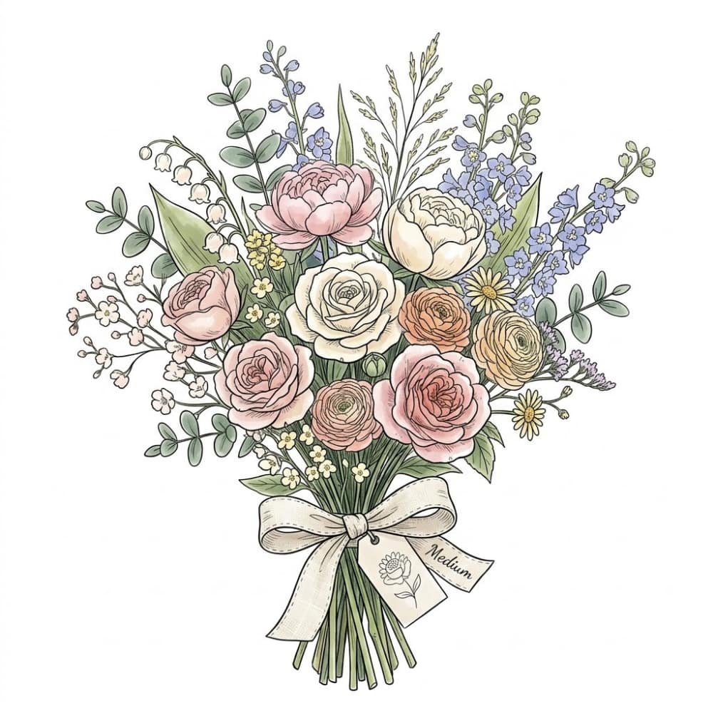 Richly filled field bouquet flower subscription Bloemen7days Antwerp