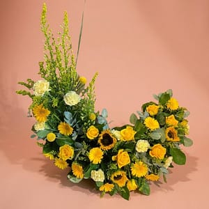 Crescent Urn Wreath Yellow