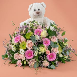 Pastel Biedermeier with 40cm bear