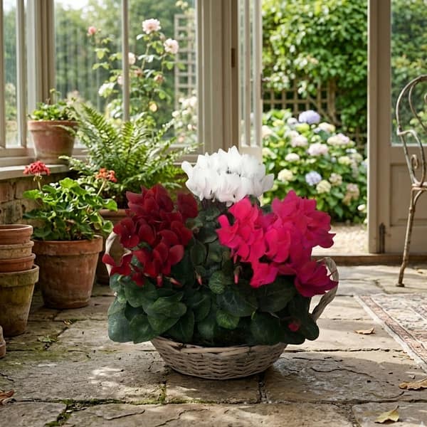 Cyclamen Mix in Basket
